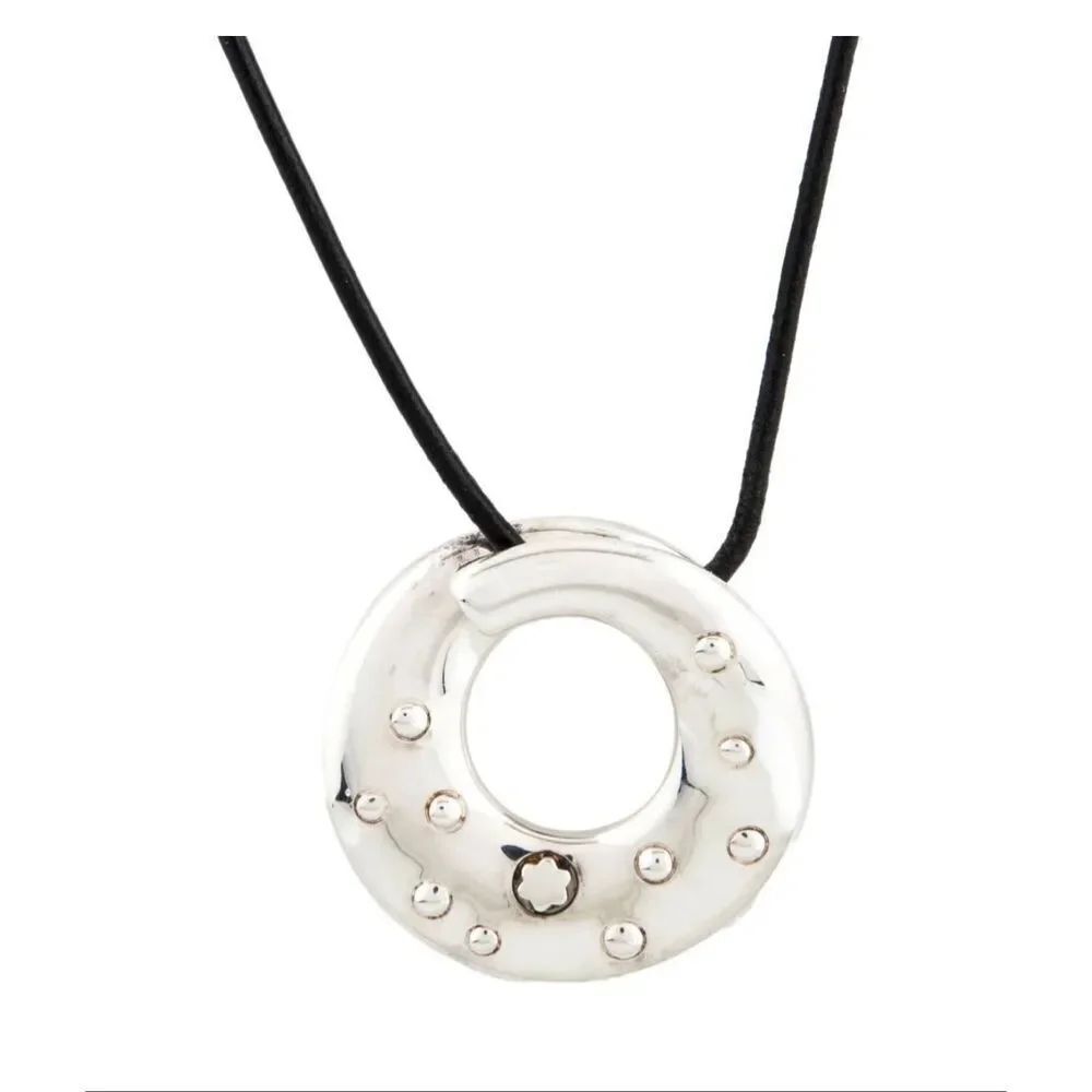 Montblanc Spiraled Circle Pendant Necklace